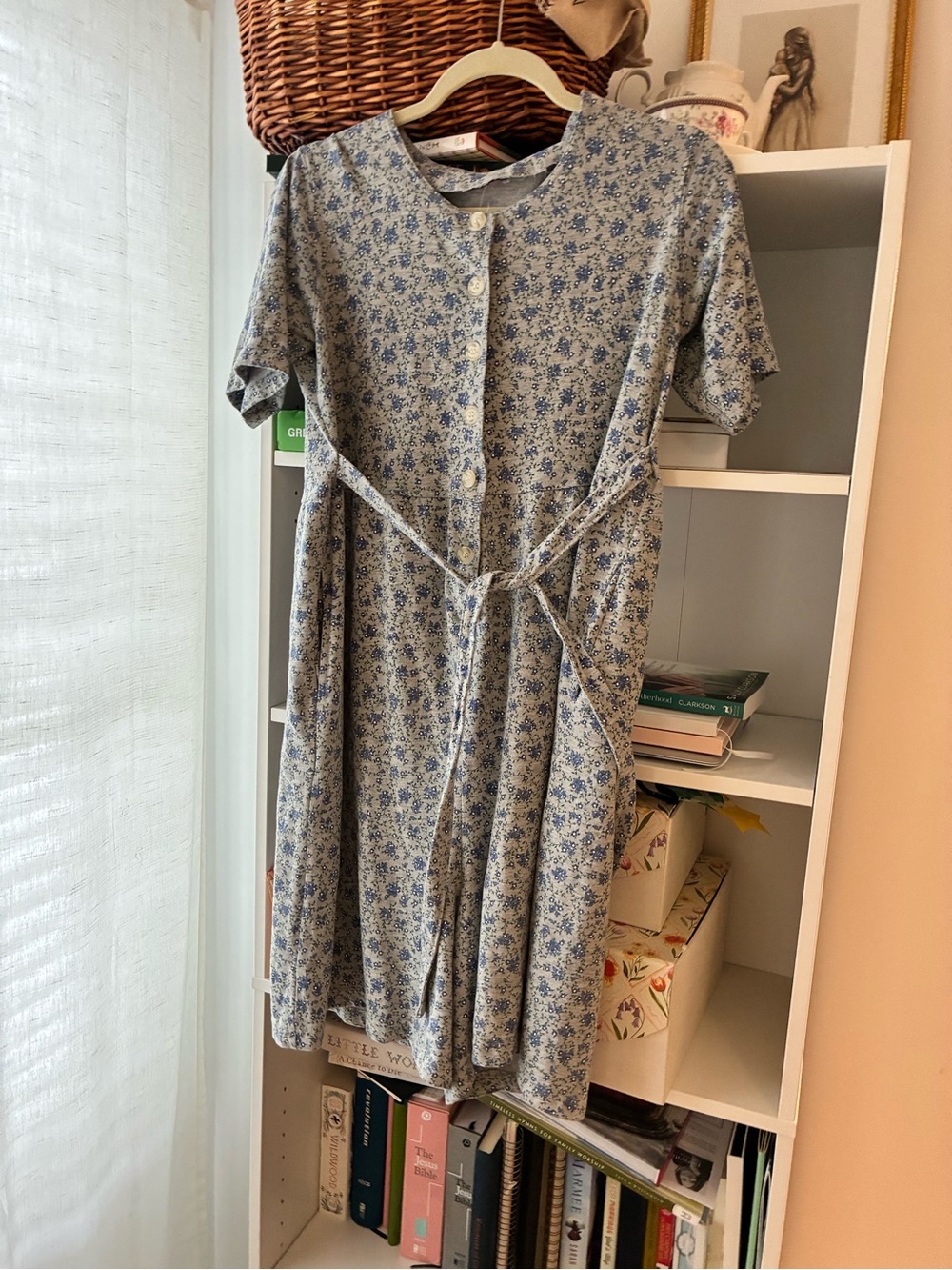 Vintage Women's Blue Floral Romper